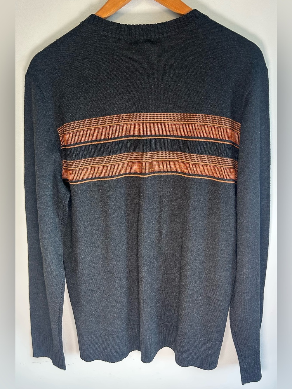 SmartWool Mens Sparwood Stripe Crew Neck Sweater Size M Pullover Gray Orange NWT - Picture 6 of 12